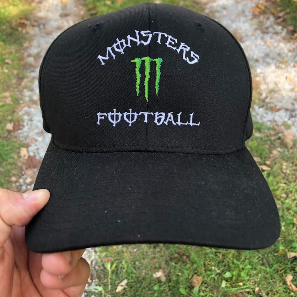 Monster Energy Drink Football Baseball Cap Black XL to 2XL